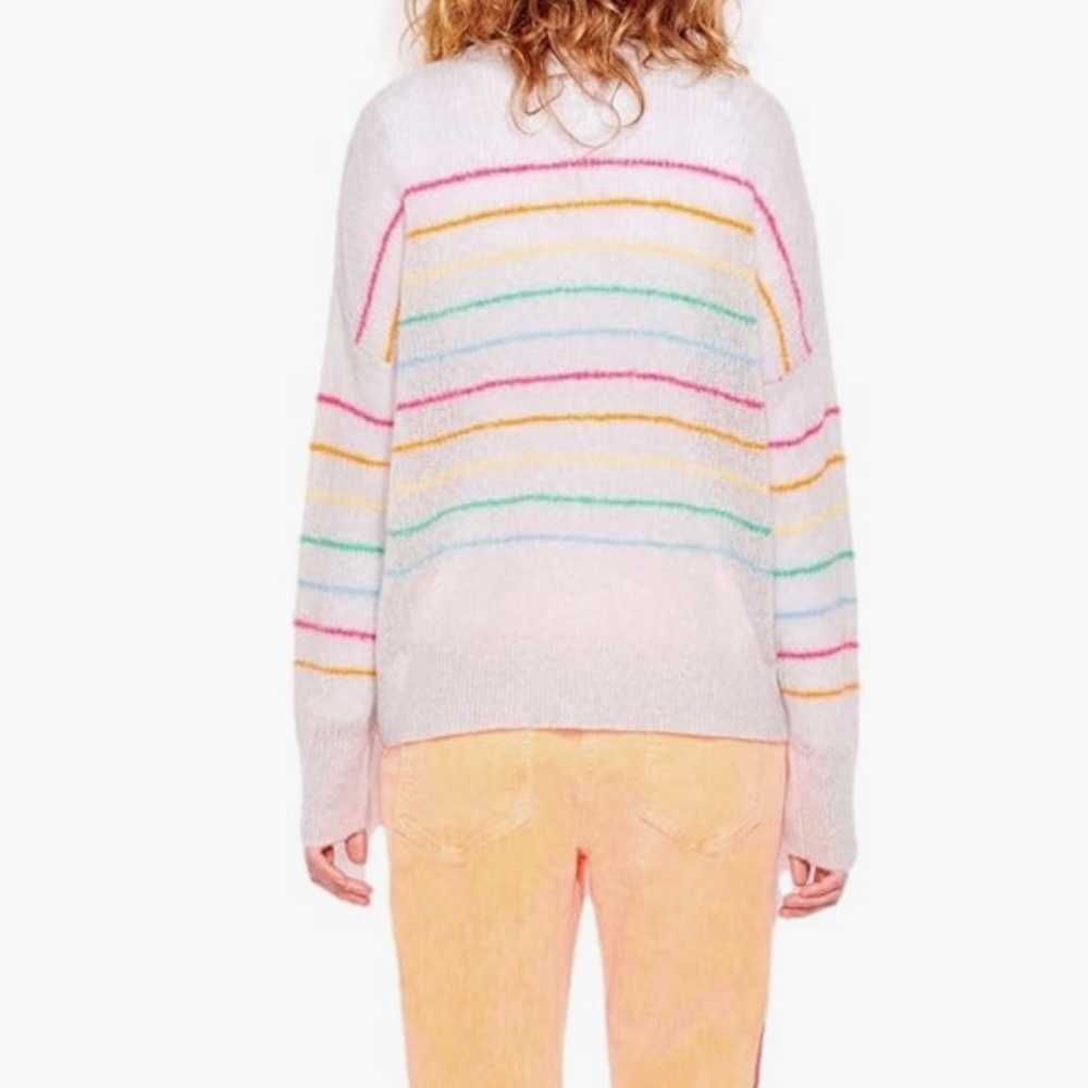 SUNDRY Rainbow Stripes Sweater Wool Cashmere - Picture 2 of 6